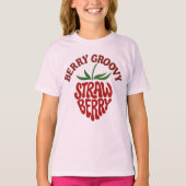 Groovy Strawberry Retro 70s Vibes T-shirt (Voorkant)