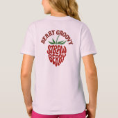 Groovy Strawberry Retro 70s Vibes T-shirt (Achterkant)