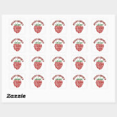 Groovy Strawberry Retro 70s Vibes Vierkante Sticker (Vel)