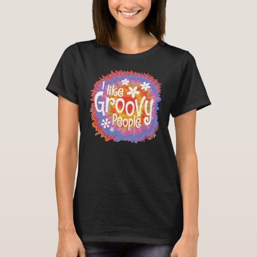 Groovy Stropdas Die Black T-shirt (Voorkant)