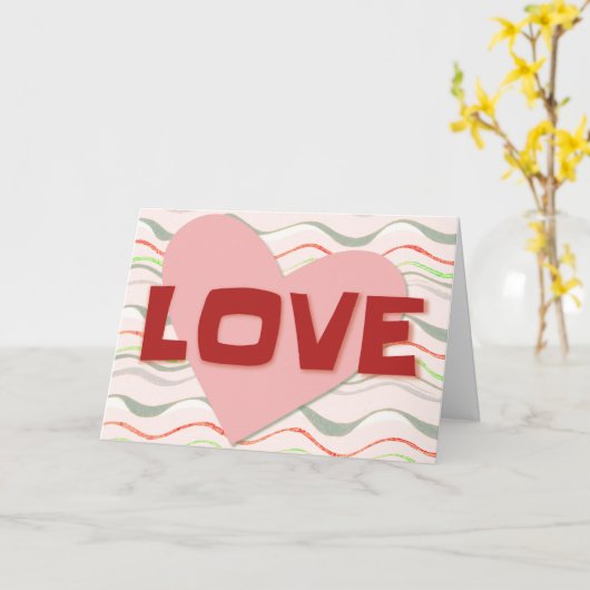 Groovy  Style Heart Love Note Card Kaart (Gele Bloem)