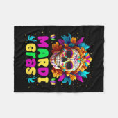 Groovy Sugar Skull Jester Kostuum Mardi Gras Manne Fleece Deken (Voorkant (Horizontaal))