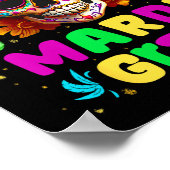 Groovy Sugar Skull Jester Kostuum Mardi Gras Manne Poster (Hoek)