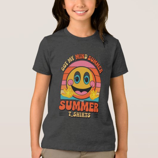 Groovy Summer Vibes Smiley T-shirt (Voorkant)