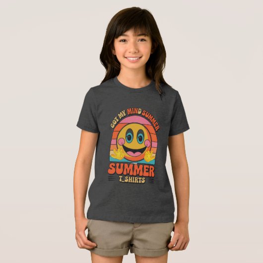 Groovy Summer Vibes Smiley T-shirt (Voorkant volledig)