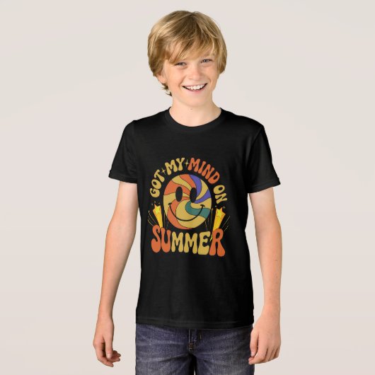 Groovy Summer Vibes Smiley T-shirt (Voorkant volledig)