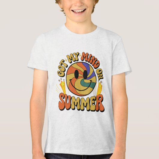 Groovy Summer Vibes Smiley T-shirt (Voorkant)