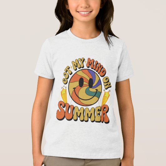 Groovy Summer Vibes Smiley T-shirt (Voorkant)