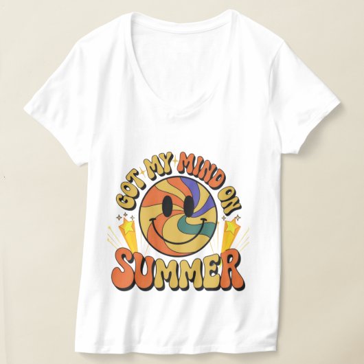 Groovy Summer Vibes Smiley T-shirt (Laagn)