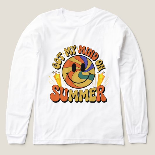 Groovy Summer Vibes Smiley T-shirt (Voorkant)