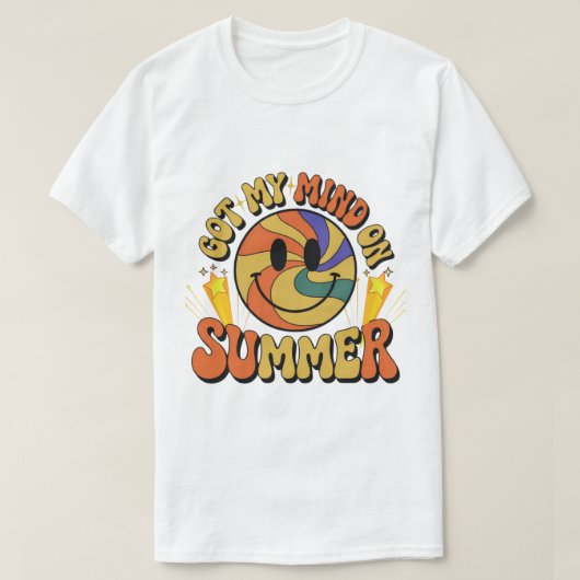 Groovy Summer Vibes Smiley T-shirt (Design voorkant)