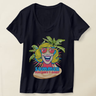 Groovy Summer Vibes Smiley T-shirt voor docenten