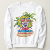 Groovy Summer Vibes Smiley T-shirt voor docenten (Design voorkant)
