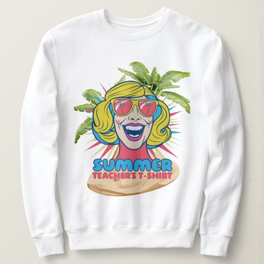 Groovy Summer Vibes Smiley T-shirt voor docenten (Design voorkant)