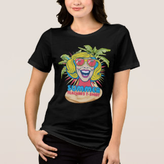 Groovy Summer Vibes Smiley T-shirt voor docenten
