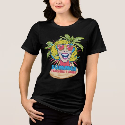 Groovy Summer Vibes Smiley T-shirt voor docenten (Voorkant)