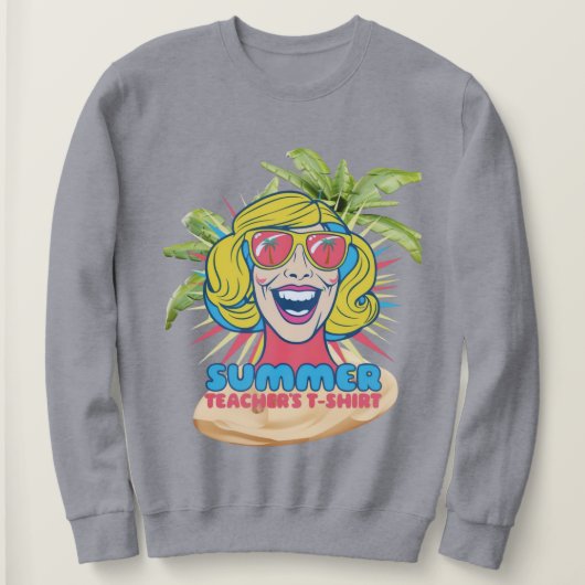 Groovy Summer Vibes Smiley T-shirt voor docenten (Design voorkant)