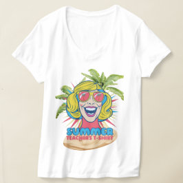 Groovy Summer Vibes Smiley T-shirt voor docenten