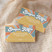 Groovy Sunshine Baby shower Diaper Raffle Ticket Informatiekaartje