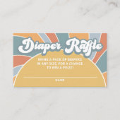 Groovy Sunshine Baby shower Diaper Raffle Ticket Informatiekaartje (Voorkant)