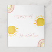 Groovy Sunshine Rainbow Place Card Verjaardagsfees Plaatskaartje (Buitenkant ongevouwen)