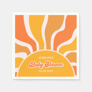 Groovy Sunshine Retro 60s Hippie Baby Jongensdouch Servet