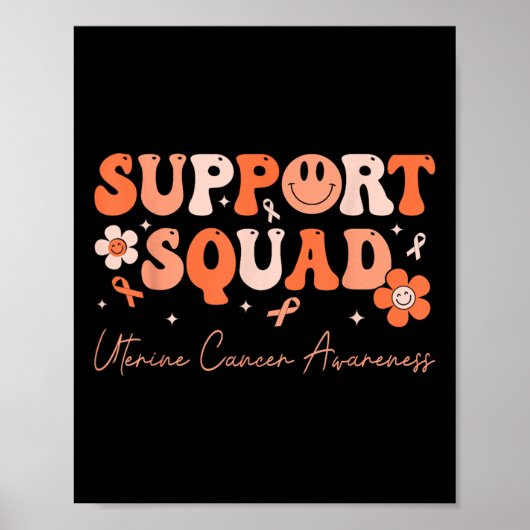 Groovy Support Squad Bewustzijn baarmoederkanker P Poster (Voorkant)