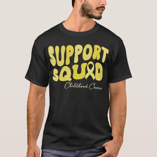 Groovy Support Squad Bewustzijn Kinderkanker T-shirt (Voorkant)