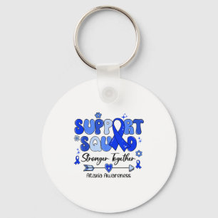 Groovy Support Squad Blauwe Lint Ataxie Bewustzijn Sleutelhanger