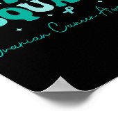 Groovy Support Squad Blauwgroen lint eierstokkanke Poster (Hoek)