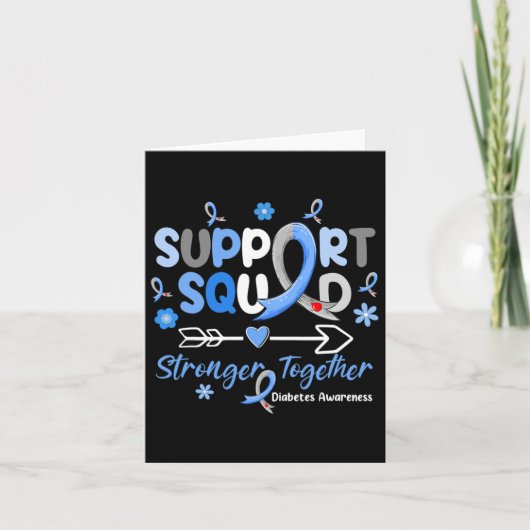 Groovy Support Squad Blue Ribbon Diabetes Awarenes Kaart (Voorkant)