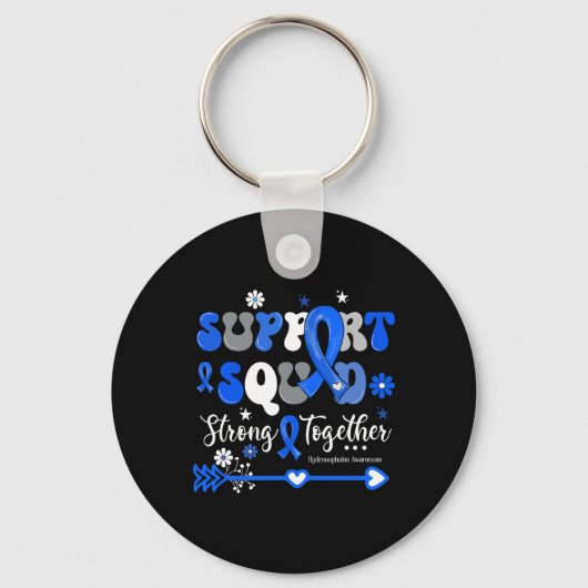Groovy Support Squad Blue Ribbon Hydrocephalus AWA Sleutelhanger (Voorkant)
