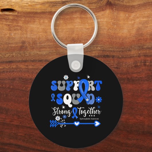 Groovy Support Squad Blue Ribbon Hydrocephalus AWA Sleutelhanger (Voorkant)