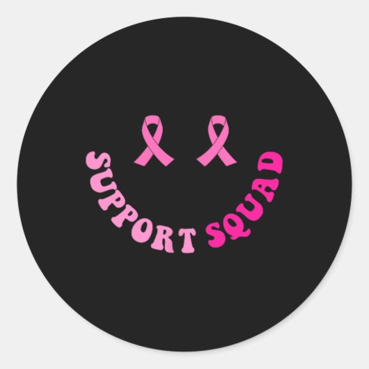 Groovy Support Squad Borstkanker Bewustzijn 2 Sid Ronde Sticker (Voorkant)