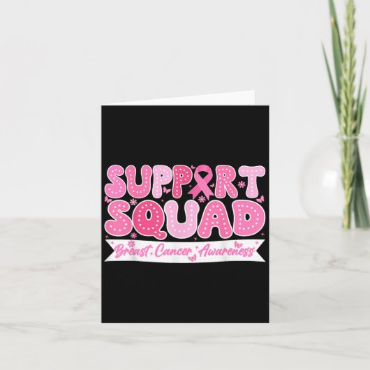 Groovy Support Squad Borstkanker Bewustzijn Roze Kaart (Voorkant)