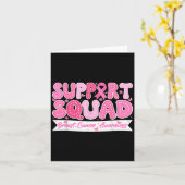 Groovy Support Squad Borstkanker Bewustzijn Roze Kaart (Gele Bloem)