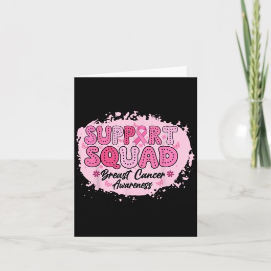 Groovy Support Squad Borstkanker Bewustzijn Roze  Kaart (Voorkant)