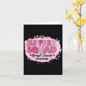 Groovy Support Squad Borstkanker Bewustzijn Roze  Kaart (Gele Bloem)