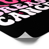 Groovy Support Squad Borstkanker Bewustzijn Wit Poster (Hoek)