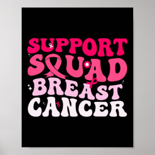 Groovy Support Squad Borstkanker Bewustzijn Wit Poster