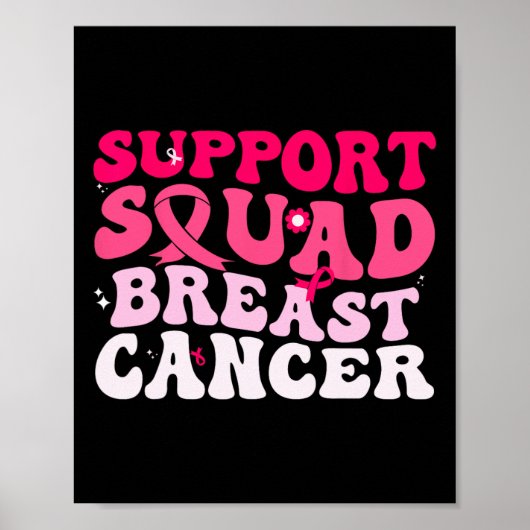 Groovy Support Squad Borstkanker Bewustzijn Wit Poster (Voorkant)