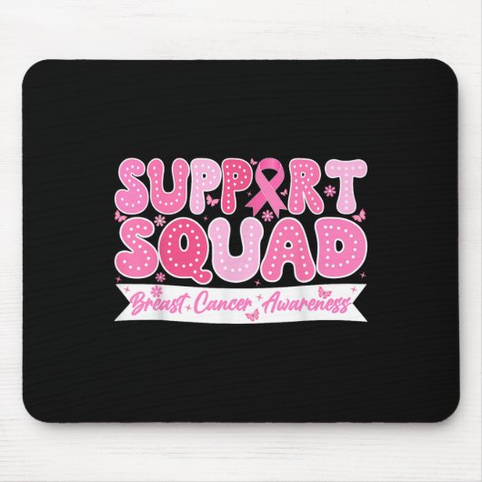 Groovy Support Squad Breast Cancer Awareness Roze Muismat (Voorkant)