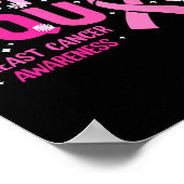 Groovy Support Squad Breast Cancer Awareness Roze Poster (Hoek)