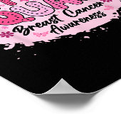 Groovy Support Squad Breast Cancer Awareness Roze Poster (Hoek)