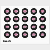 Groovy Support Squad Breast Cancer Awareness Roze Ronde Sticker (Vel)