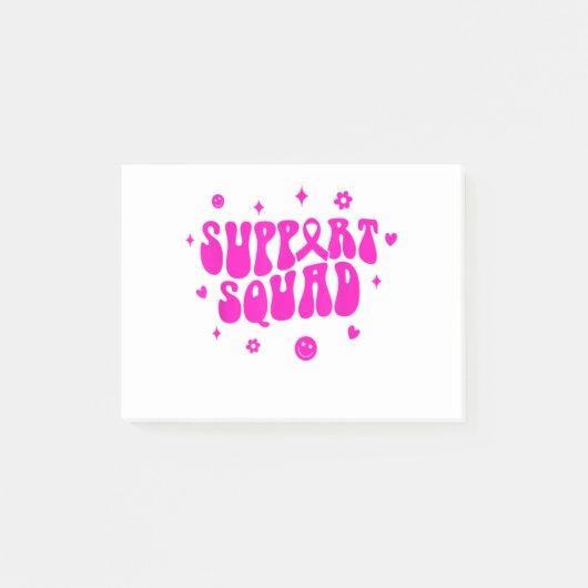 Groovy Support Squad Breast Cancer Bewustheid Wij Post-it® Notes (Voorkant)