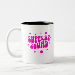 Groovy Support Squad Breast Cancer Bewustheid Wij Tweekleurige Koffiemok