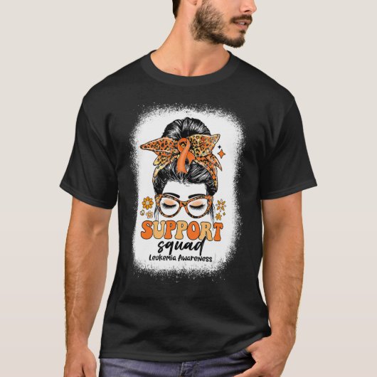 Groovy Support Squad Bun Leukemia Awareness T-shirt (Voorkant)