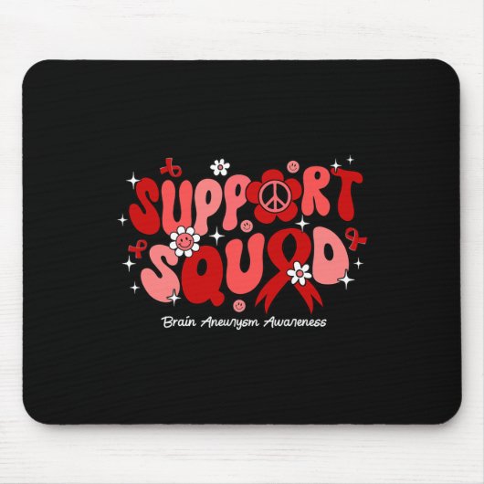 Groovy Support Squad Hersenaneurysma Awareness Muismat (Voorkant)