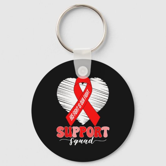 Groovy Support Squad His Fight Is Our Fight Heart  Sleutelhanger (Voorkant)